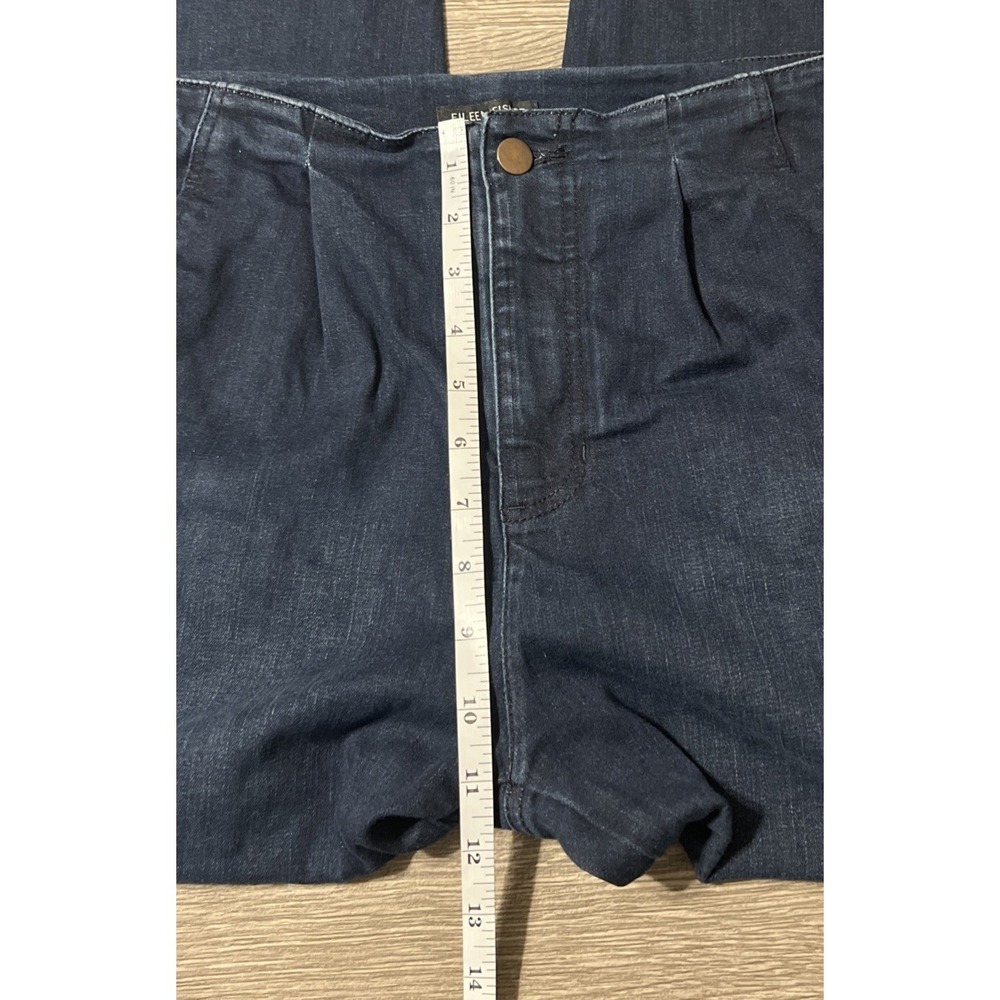 Eileen Fisher Organic Cotton Stretch HighRise Tapered DarkWash Jean SZ 8 (31x28) - Picture 7 of 12